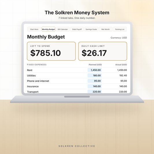 Solkren Monthly Money System Bundle
